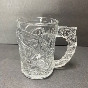 VTG McDonald's Batman Forever "Batman" & Gotham City Clear‎ Glass Mug